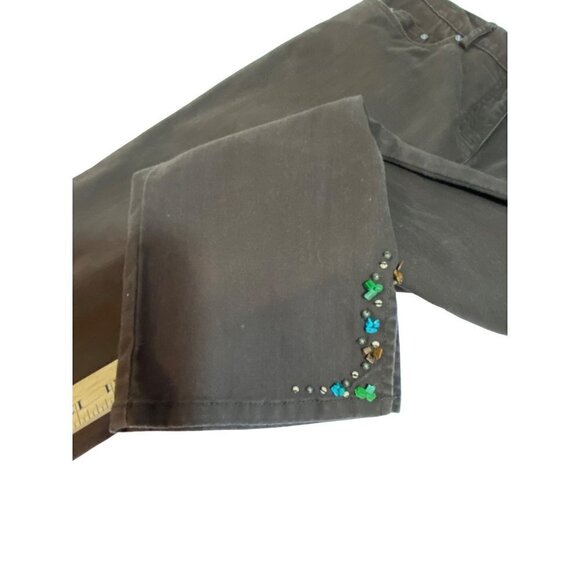 Ruby Rd Brown Capri Pants with Beaded Accents Size 6 - Picture 4 of 9